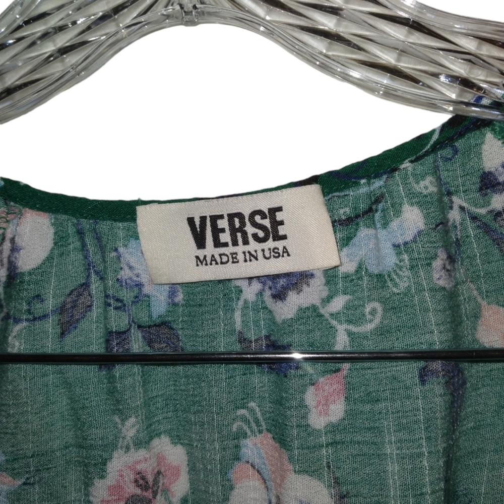 Verse Women’s Boho Floral Short Sleeve V-Neck Blouse Multicolored